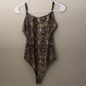 Elegant Snake Print Women's Bodysuit